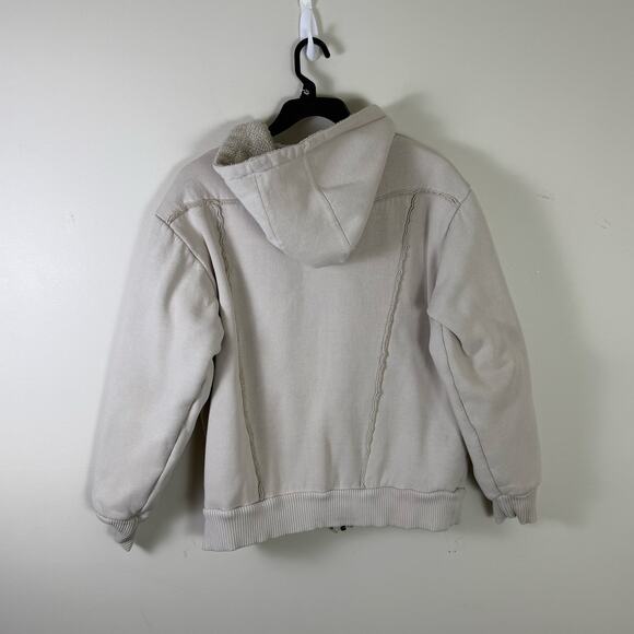 Volcom Jacket Womens L white Fleece Sherpa Lined Full Zip Outdoors workwear - Picture 6 of 8